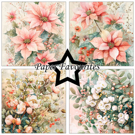 Paper Favourites Christmas Flowers 6x6 Inch Paper Pack (PF592) Paper Favourites Christmas Flowers 6x6 Inch Paper Pack (PF592)