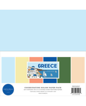 Carta Bella Greece 12x12 Inch Coordination Solids Paper Pack (CBGR508015)