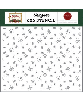 Carta Bella Classic Christmas Designer Stencil Season's Greetings Snowflakes (CBCC519033)