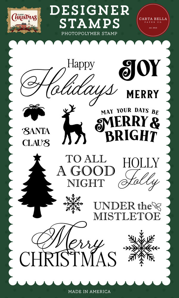 Carta Bella Classic Christmas Designer Stamp Set Christmas Sentiments (CBCC519044) Carta Bella Classic Christmas Designer Stamp Set Christmas Sentiments (CBCC519044)