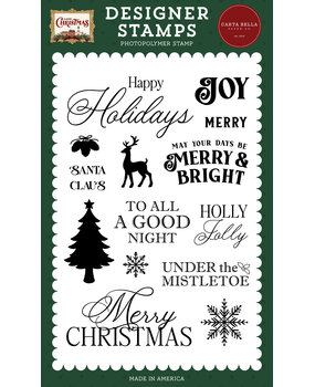 Carta Bella Classic Christmas Designer Stamp Set Christmas Sentiments (CBCC519044)