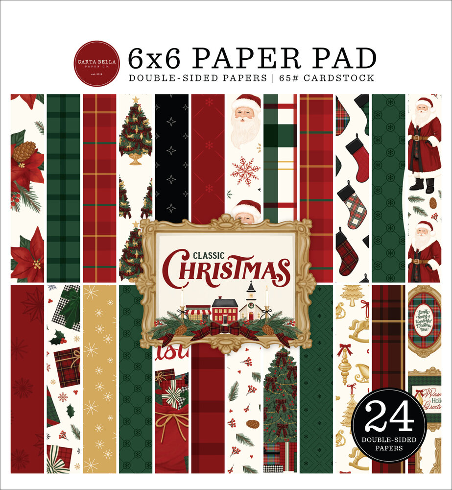 Carta Bella Classic Christmas 6x6 Inch Paper Pad (CBCC519023) Carta Bella Classic Christmas 6x6 Inch Paper Pad (CBCC519023)