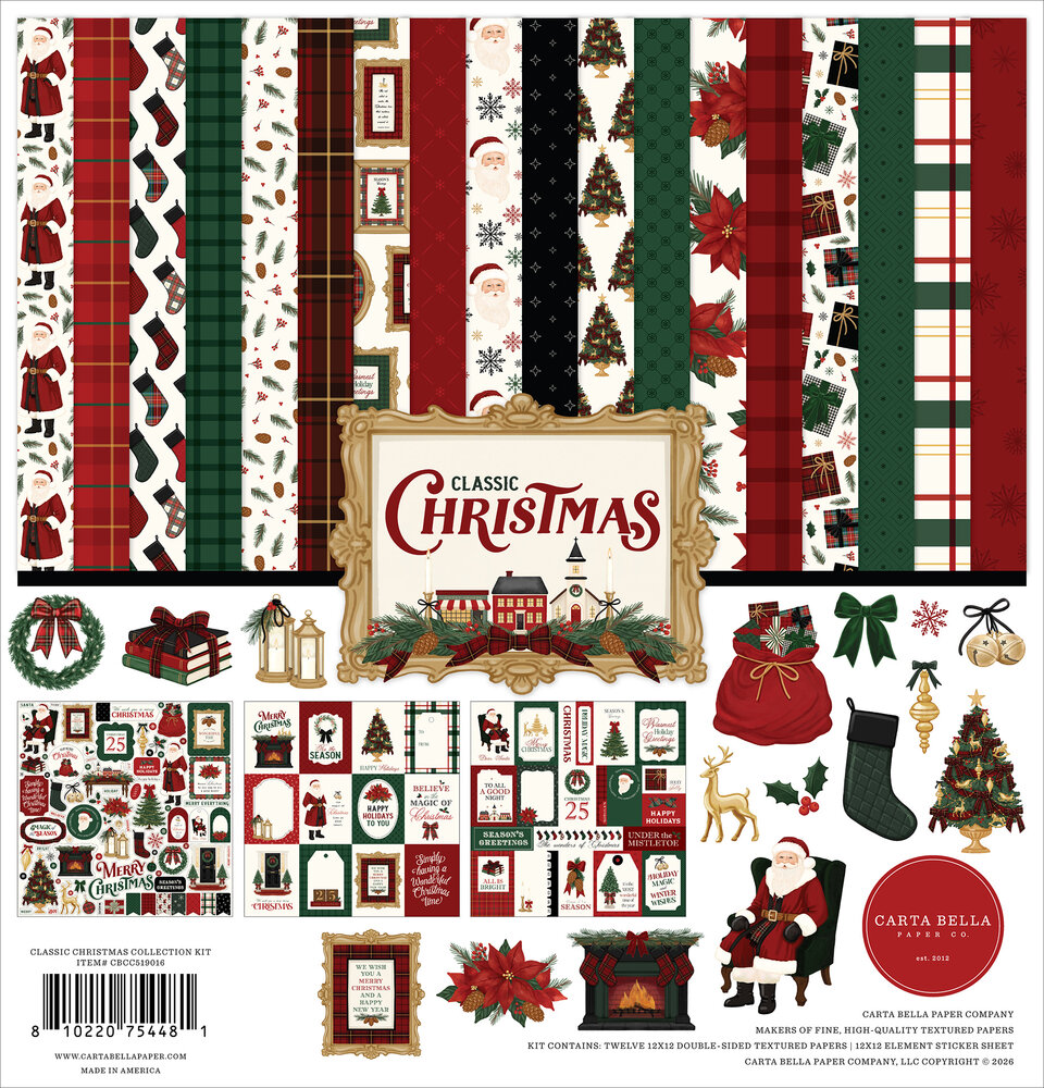 Carta Bella Classic Christmas 12x12 Inch Collection Kit (CBCC519016)