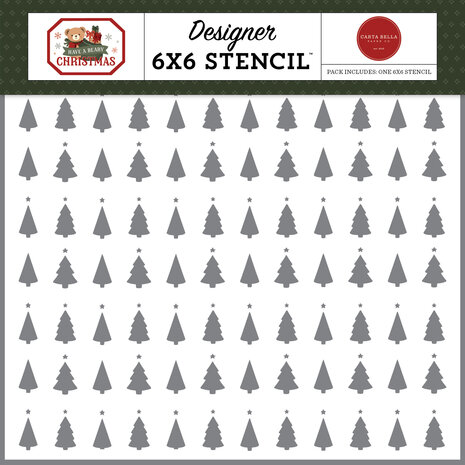 Carta Bella Have A Beary Christmas Designer Stencil Trim The Trees (CBBC518033) Carta Bella Have A Beary Christmas Designer Stencil Trim The Trees (CBBC518033)