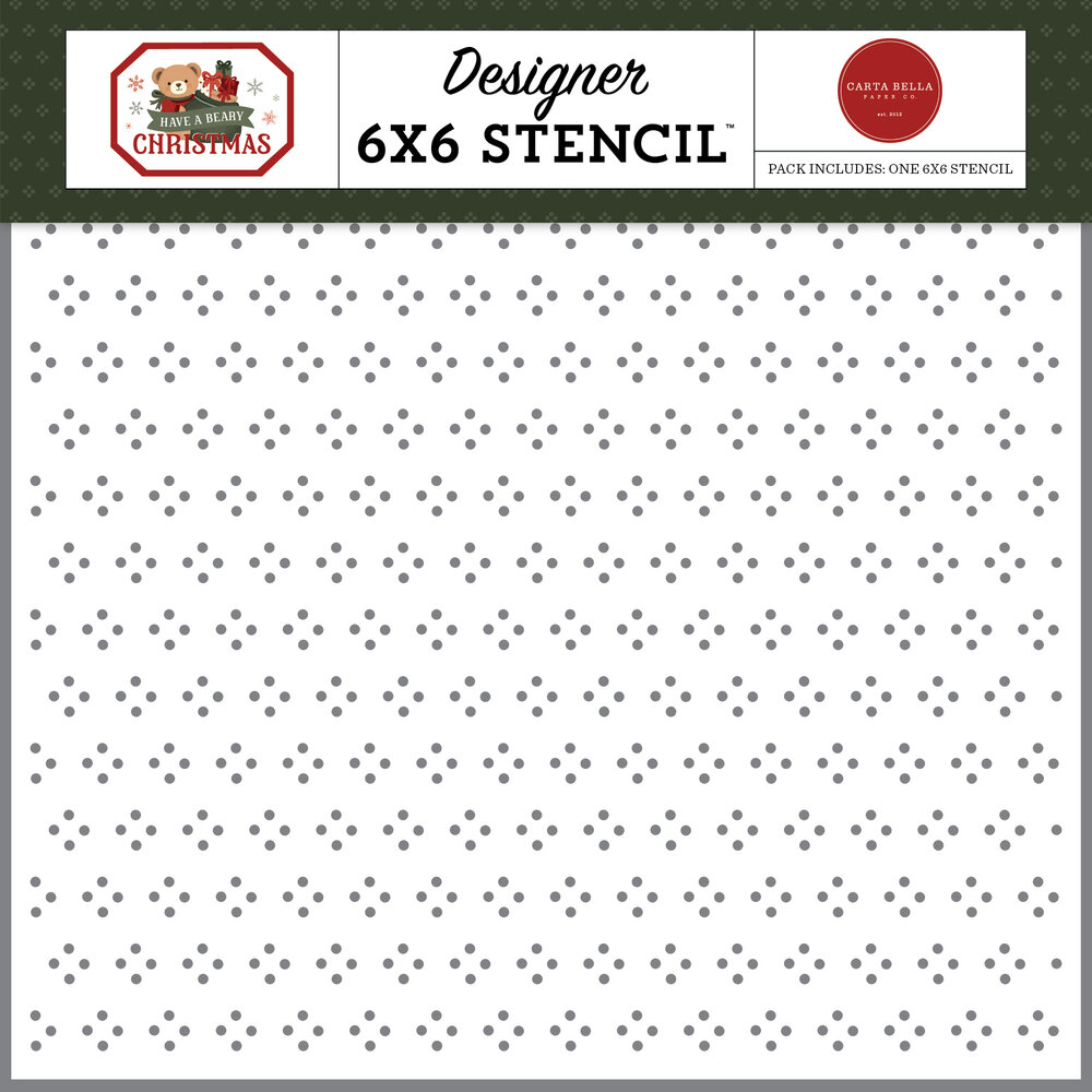 Carta Bella Have A Beary Christmas Designer Stencil Dashing Dots (CBBC518034)
