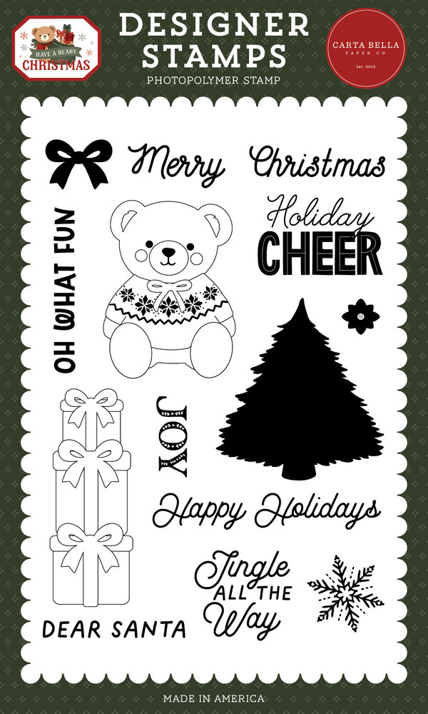 Carta Bella Have A Beary Christmas Designer Stamp Set Holiday Cheer (CBBC518045) Carta Bella Have A Beary Christmas Designer Stamp Set Holiday Cheer (CBBC518045)