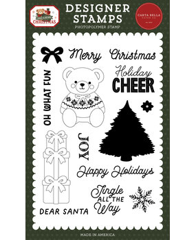 Carta Bella Have A Beary Christmas Designer Stamp Set Holiday Cheer (CBBC518045)