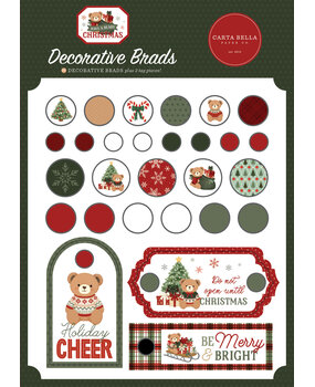Carta Bella Have A Beary Christmas Decorative Brads (CBBC518020)