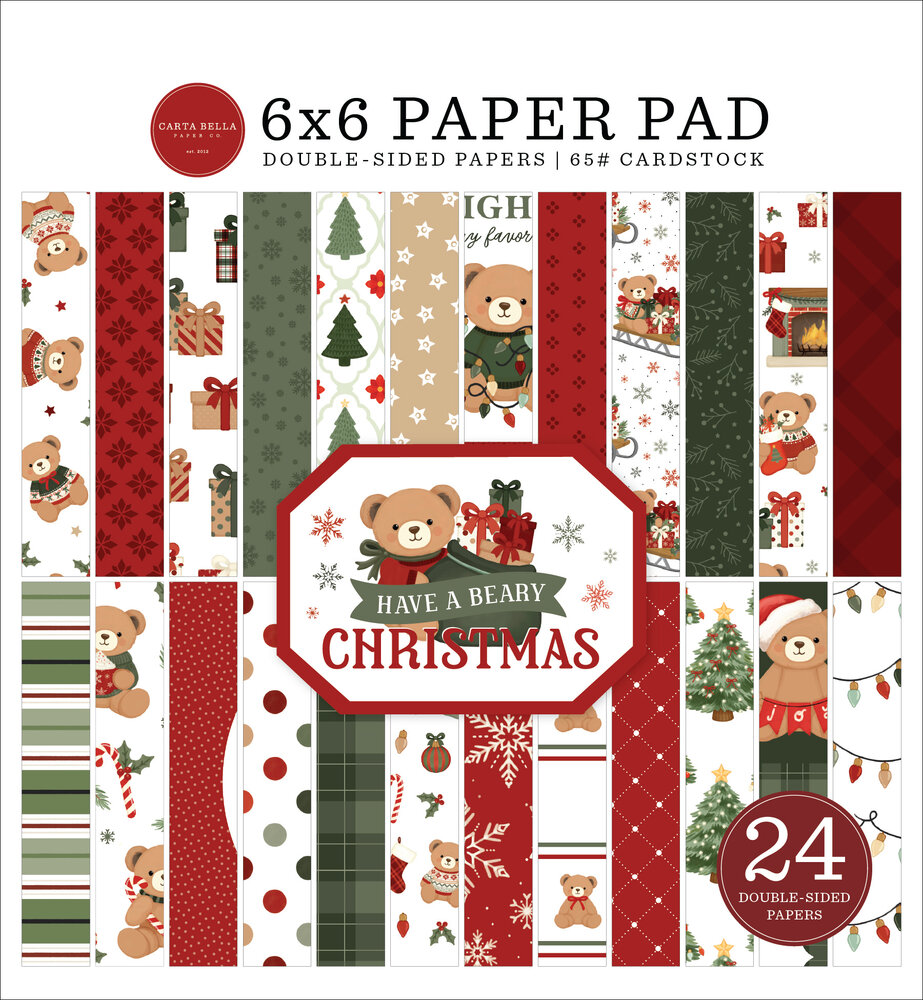 Carta Bella Have A Beary Christmas 6x6 Inch Paper Pad (CBBC518023) Carta Bella Have A Beary Christmas 6x6 Inch Paper Pad (CBBC518023)