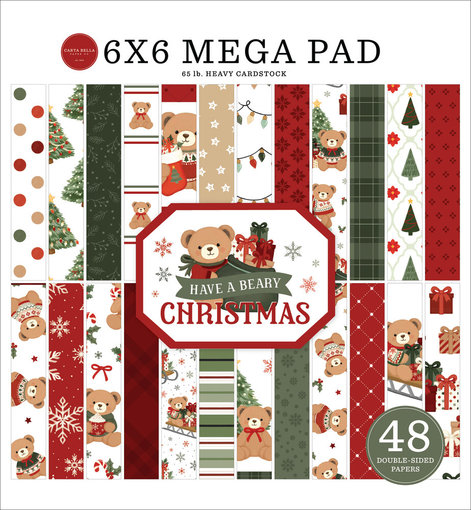 Carta Bella Have A Beary Christmas 6x6 Inch Cardmakers Mega Pad (CBBC518031) Carta Bella Have A Beary Christmas 6x6 Inch Cardmakers Mega Pad (CBBC518031)