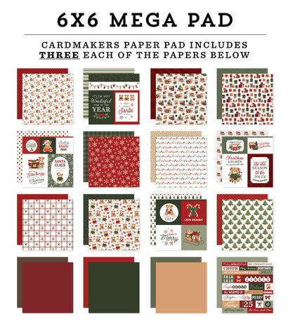 Carta Bella Have A Beary Christmas 6x6 Inch Cardmakers Mega Pad (CBBC518031) Carta Bella Have A Beary Christmas 6x6 Inch Cardmakers Mega Pad (CBBC518031)