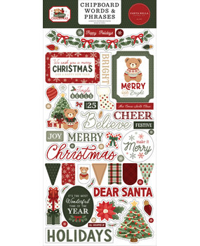Carta Bella Have A Beary Christmas 6x13 Inch Chipboard Words & Phrases (CBBC518022)
