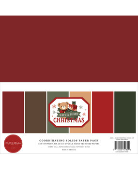 Carta Bella Have A Beary Christmas 12x12 Inch Coordination Solids Paper Pack (CBBC518015)