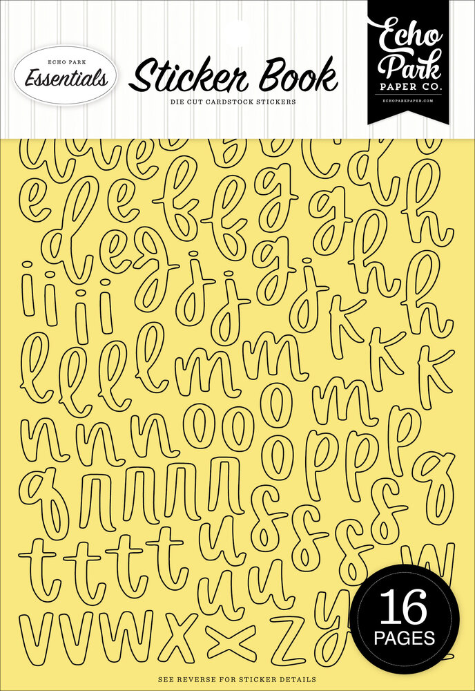 Echo Park Essentials Yellow Alpha Sticker Book (YE530029)