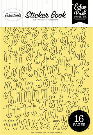 Echo Park Essentials Yellow Alpha Sticker Book (YE530029)
