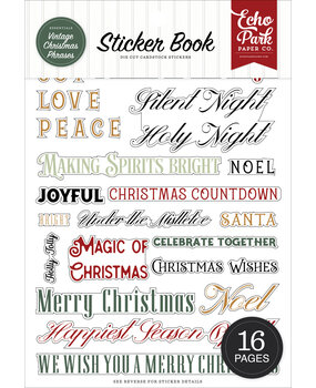 Echo Park Essentials Vintage Christmas Phrases Sticker Book (VCP531029)