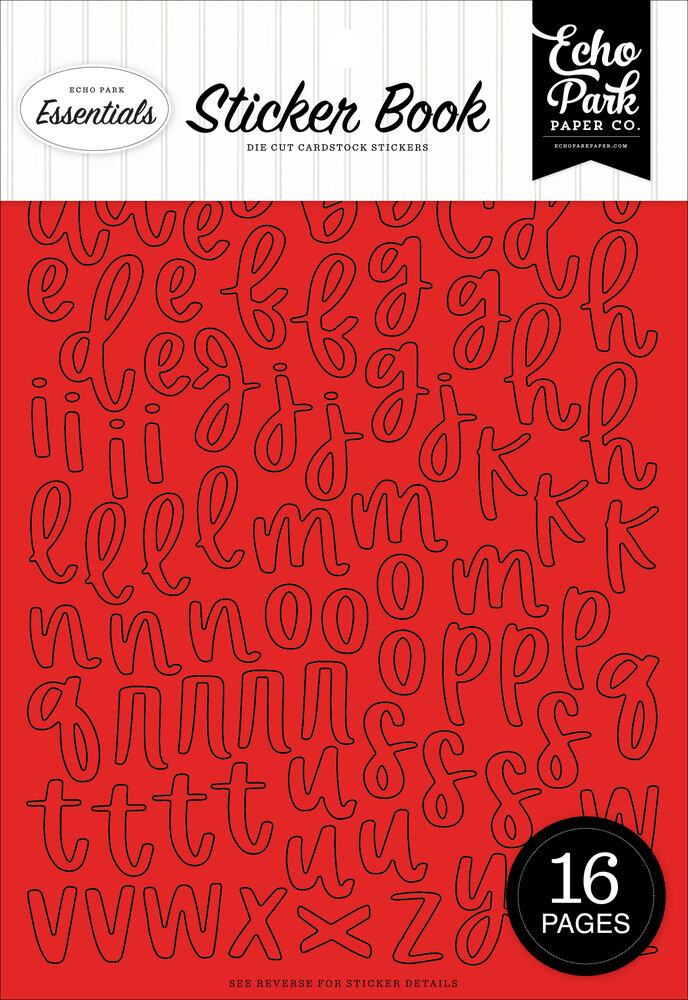 Echo Park Essentials Red Alpha Sticker Book (RE529029)