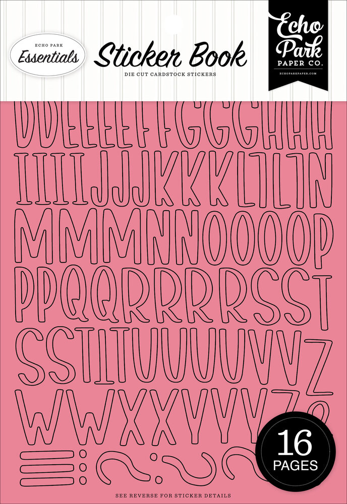 Echo Park Essentials Pink Alpha Sticker Book (PE528029)