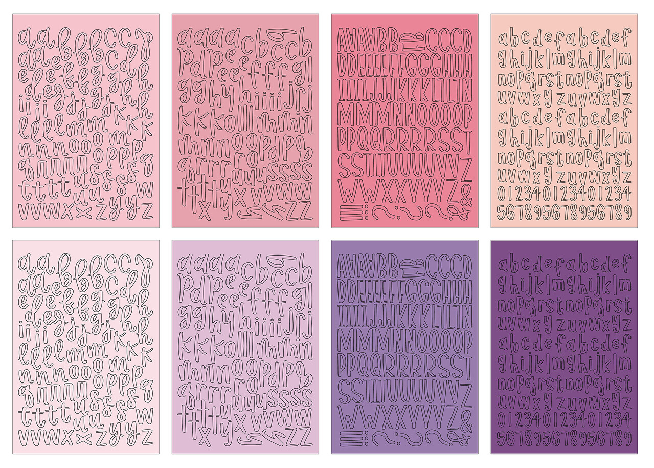 Echo Park Essentials Pink Alpha Sticker Book (PE528029)