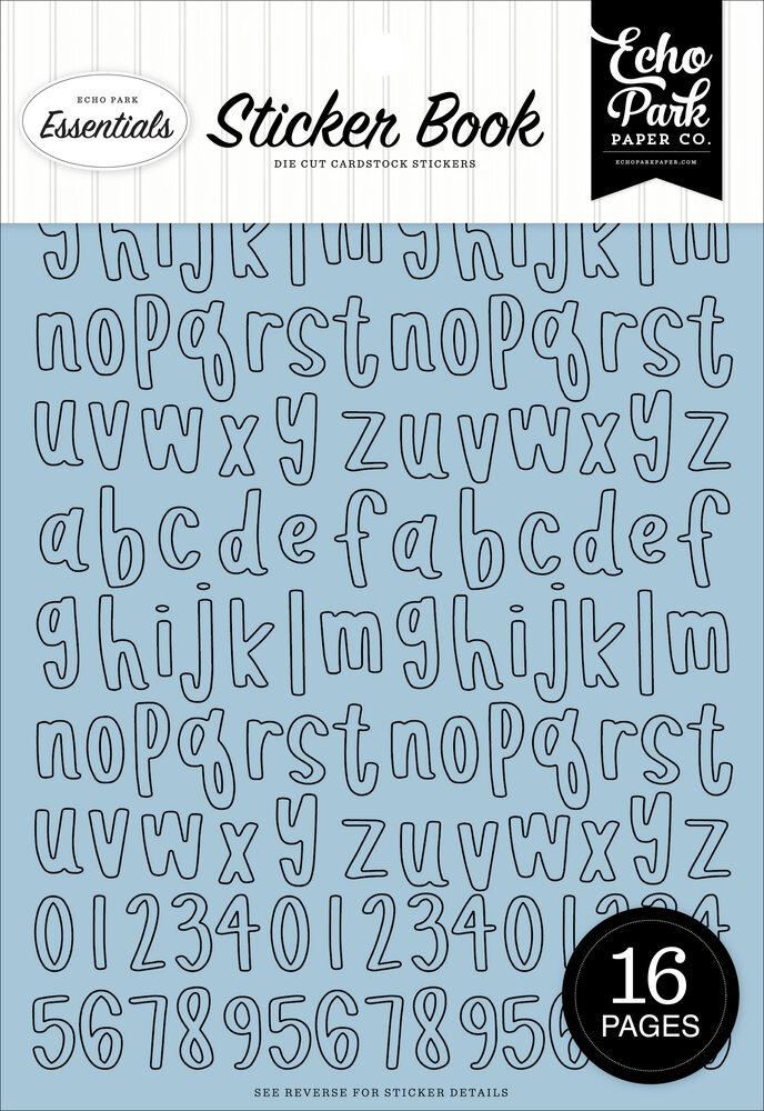Echo Park Essentials Black And White Alpha Sticker Book (BWE525029)
