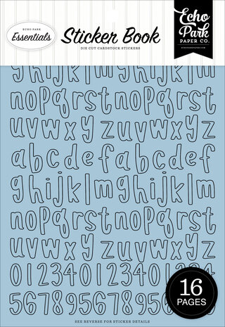 Echo Park Essentials Black And White Alpha Sticker Book (BWE525029)
