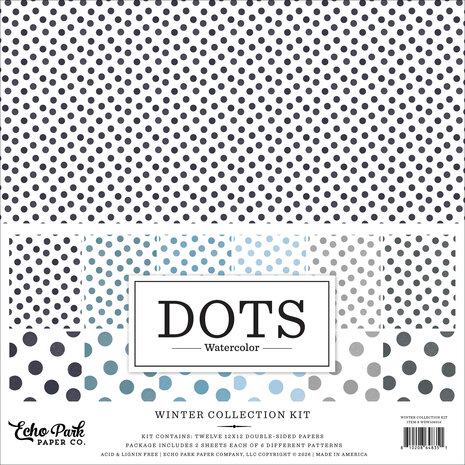 Echo Park Watercolor Polka Dots Winter 12x12 Inch Collection Kit (WDW536016) Echo Park Watercolor Polka Dots Winter 12x12 Inch Collection Kit (WDW536016)