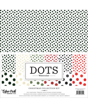 Echo Park Watercolor Polka Dots Christmas 12x12 Inch Collection Kit (WDC537016)