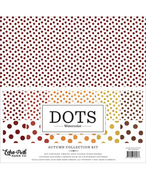Echo Park Watercolor Polka Dots Autumn 12x12 Inch Collection Kit (WDA535016)