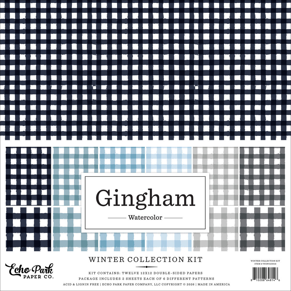 Echo Park Watercolor Gingham Winter 12x12 Inch Collection Kit (WGW523016) Echo Park Watercolor Gingham Winter 12x12 Inch Collection Kit (WGW523016)