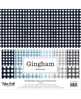 Echo Park Watercolor Gingham Winter 12x12 Inch Collection Kit (WGW523016)
