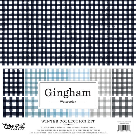 Echo Park Watercolor Gingham Winter 12x12 Inch Collection Kit (WGW523016) Echo Park Watercolor Gingham Winter 12x12 Inch Collection Kit (WGW523016)