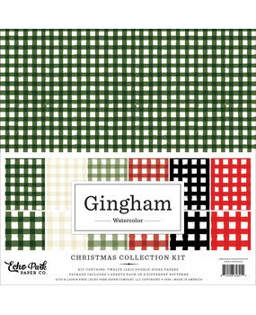 Echo Park Watercolor Gingham Christmas 12x12 Inch Collection Kit (WGC524016)