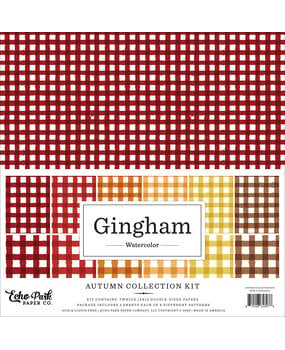 Echo Park Watercolor Gingham Autumn 12x12 Inch Collection Kit (WGA522016)