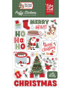 Echo Park Here Comes Santa Paws Puffy Stickers (HCSP517066)