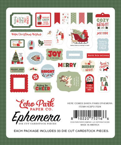Echo Park Here Comes Santa Paws Ephemera (HCSP517024) Echo Park Here Comes Santa Paws Ephemera (HCSP517024)