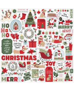 Echo Park Here Comes Santa Paws Element Sticker (HCSP517014)