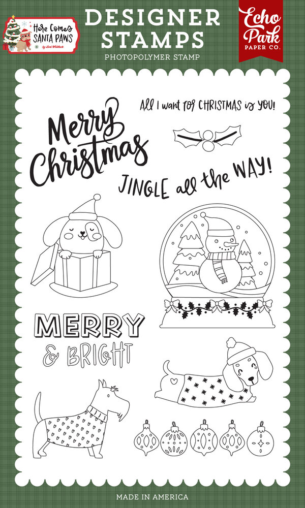 Echo Park Here Comes Santa Paws Designer Stamp Set Puppy Present (HCSP517043) Echo Park Here Comes Santa Paws Designer Stamp Set Puppy Present (HCSP517043)