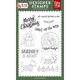 Echo Park Here Comes Santa Paws Designer Stamp Set Puppy Present (HCSP517043)