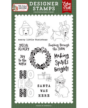 Echo Park Here Comes Santa Paws Designer Stamp Set Merry Little Christmas (HCSP517044)