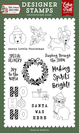 Echo Park Here Comes Santa Paws Designer Stamp Set Merry Little Christmas (HCSP517044) Echo Park Here Comes Santa Paws Designer Stamp Set Merry Little Christmas (HCSP517044)