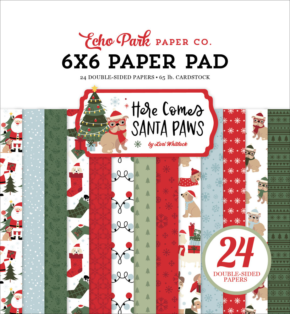 Echo Park Here Comes Santa Paws 6x6 Inch Paper Pad (HCSP517023) Echo Park Here Comes Santa Paws 6x6 Inch Paper Pad (HCSP517023)