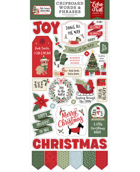 Echo Park Here Comes Santa Paws 6x13 Inch Chipboard Word & Phrases (HCSP517022)