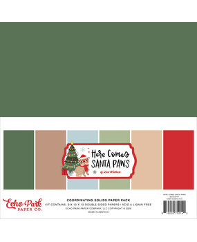 Echo Park Here Comes Santa Paws 12x12 Inch Coordination Solids Paper Pack (HCSP517015)