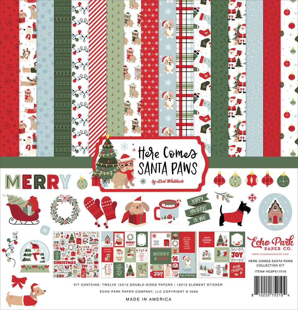 Echo Park Here Comes Santa Paws 12x12 Inch Collection Kit (HCSP517016) Echo Park Here Comes Santa Paws 12x12 Inch Collection Kit (HCSP517016)