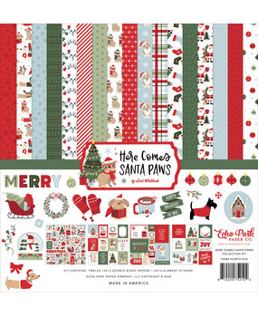 Echo Park Here Comes Santa Paws 12x12 Inch Collection Kit (HCSP517016)
