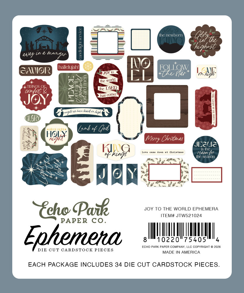 Echo Park Joy To The World Ephemera (JTW521024) Echo Park Joy To The World Ephemera (JTW521024)