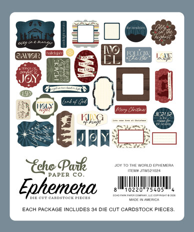 Echo Park Joy To The World Ephemera (JTW521024) Echo Park Joy To The World Ephemera (JTW521024)