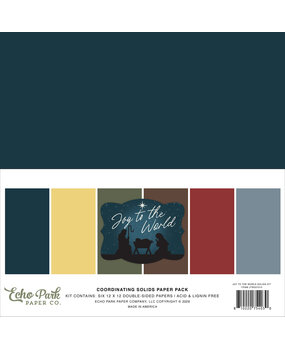Echo Park Joy To The World 12x12 Inch Coordination Solids Paper Pack (JTW521015)