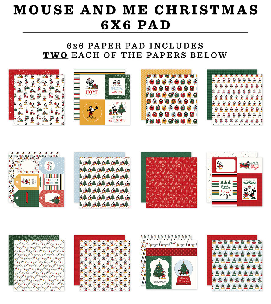 Echo Park Mouse And Me Christmas 6x6 Inch Paper Pad (MMC520023)