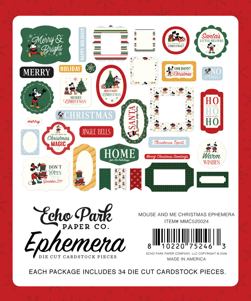 Echo Park Mouse And Me Christmas Ephemera (MMC520024) Echo Park Mouse And Me Christmas Ephemera (MMC520024)